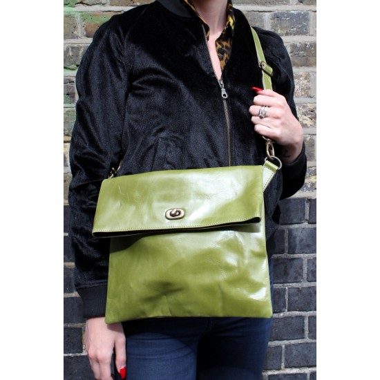 Roman  Apple Green Leather